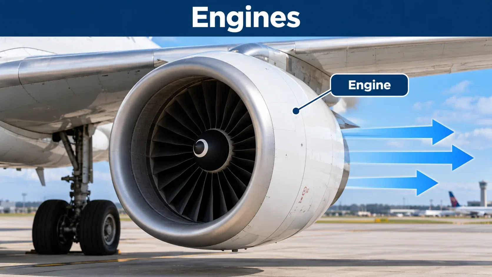 Commercial airplane jet engine