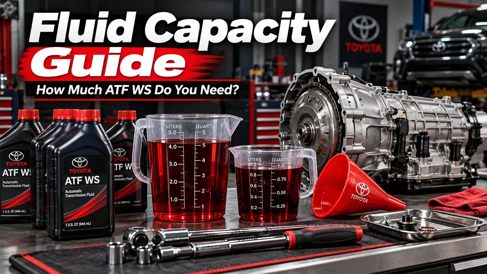 Toyota ATF WS transmission fluid capacity and measuring guide