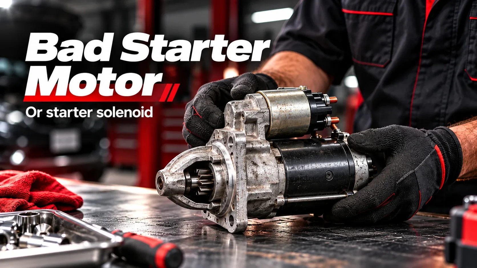 Starter motor and starter solenoid inspection