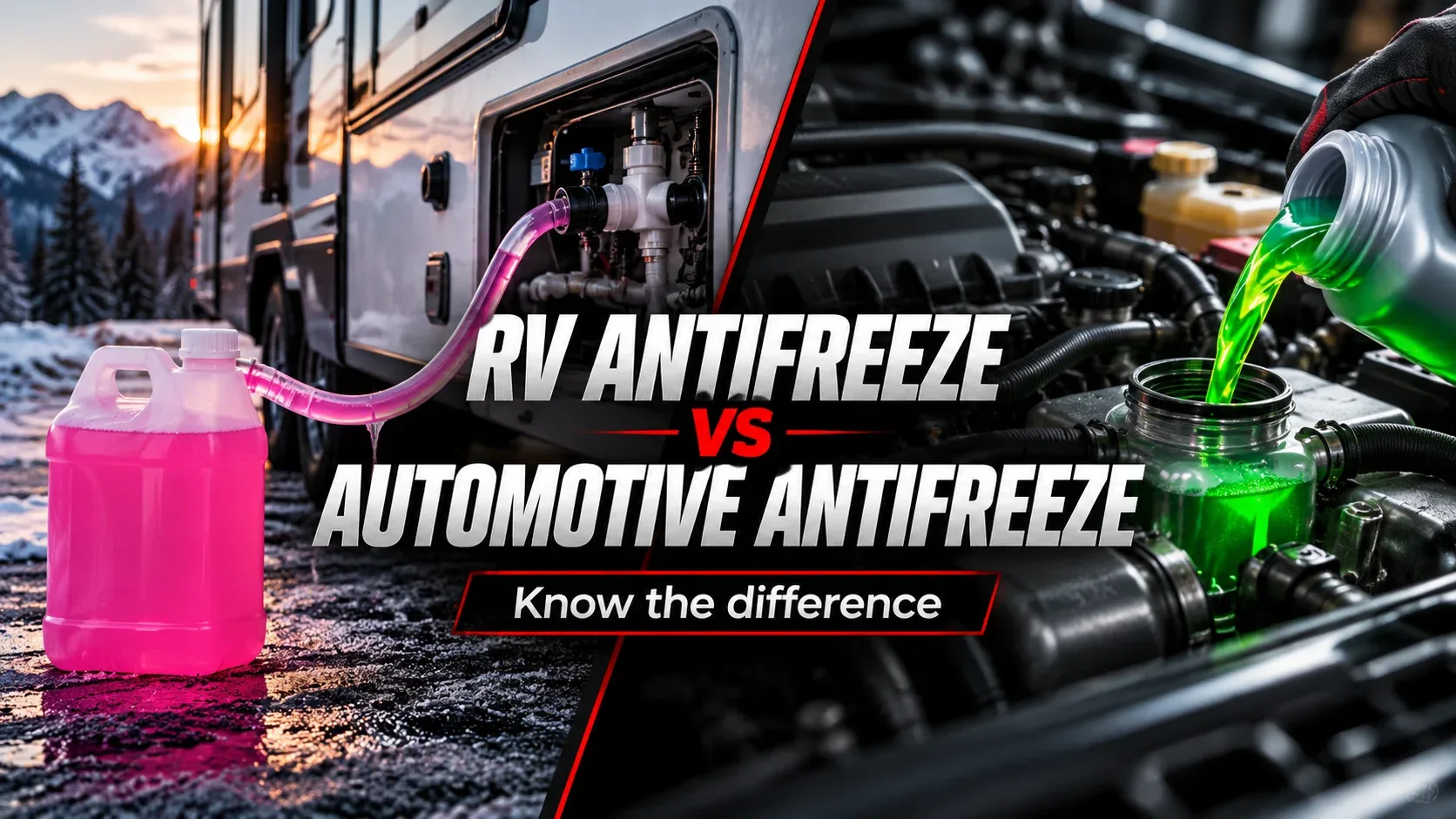 RV plumbing antifreeze compared with automotive engine coolant