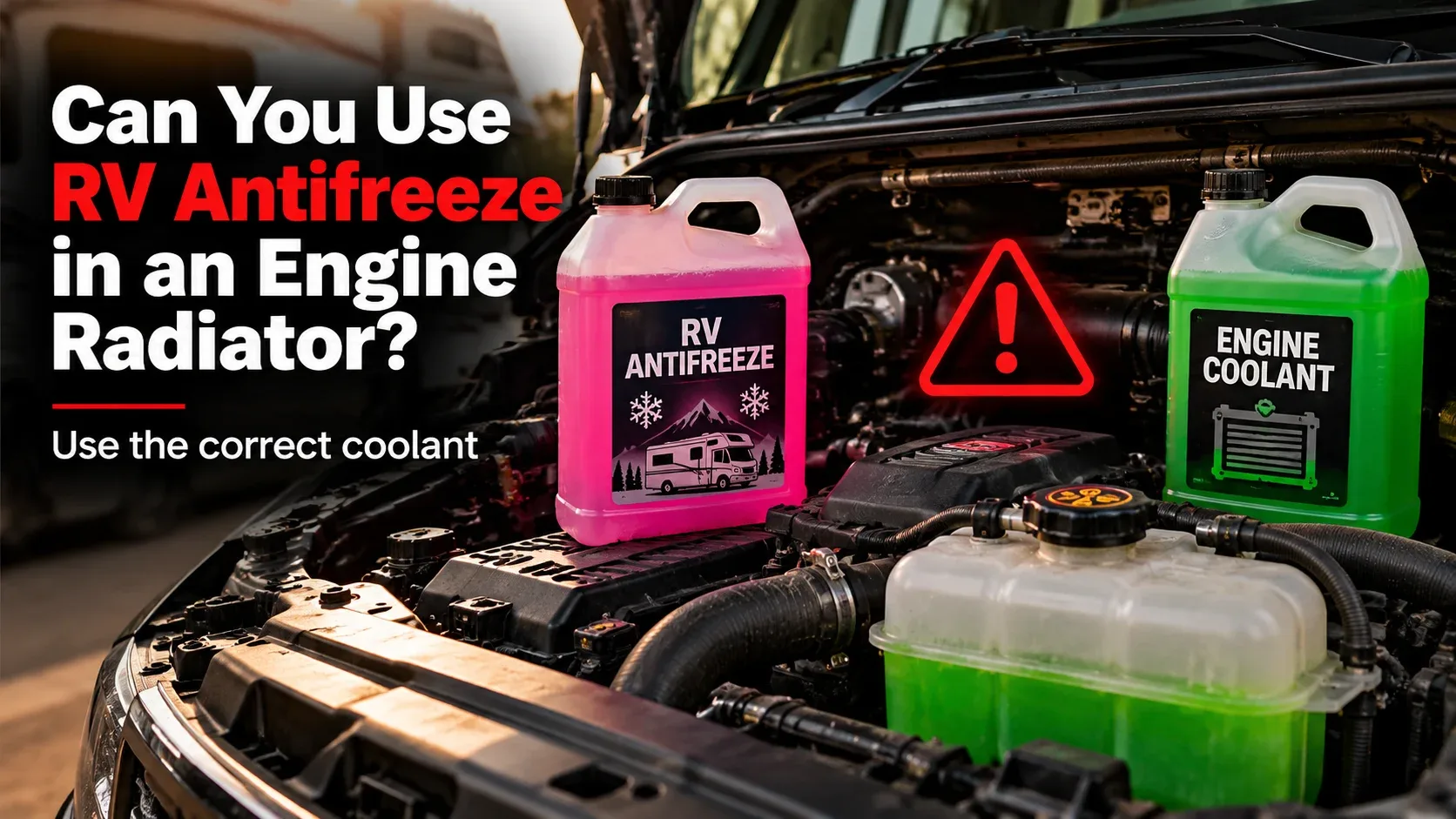 Difference between RV plumbing antifreeze and engine radiator coolant