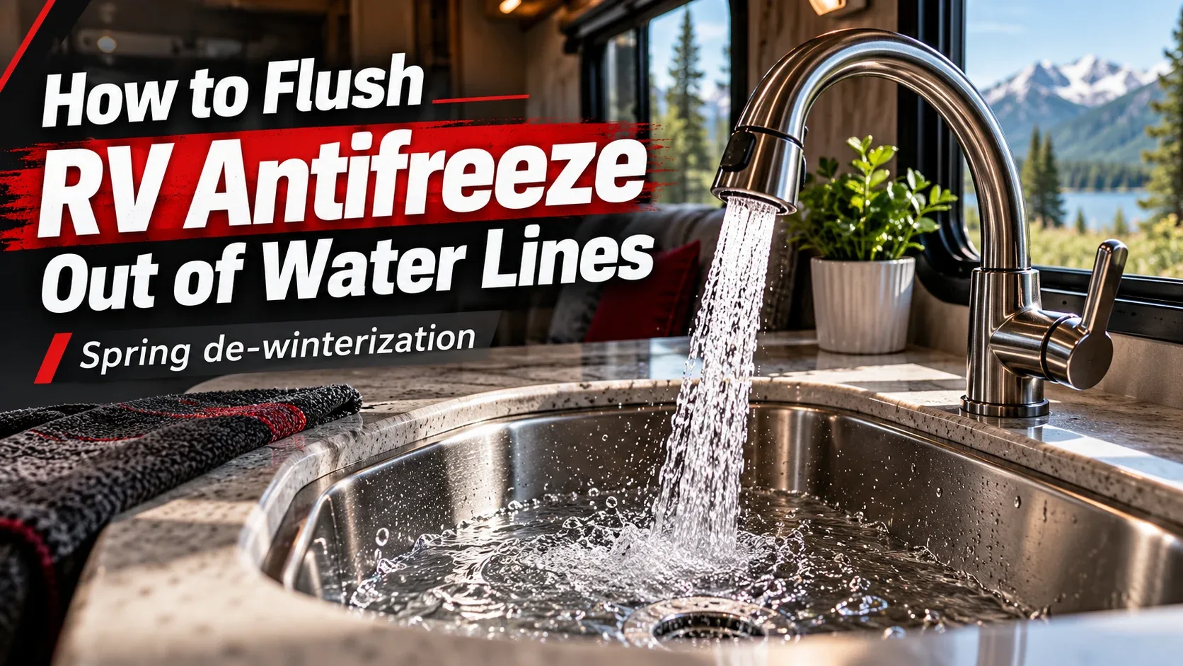 Flushing RV antifreeze from fresh-water lines