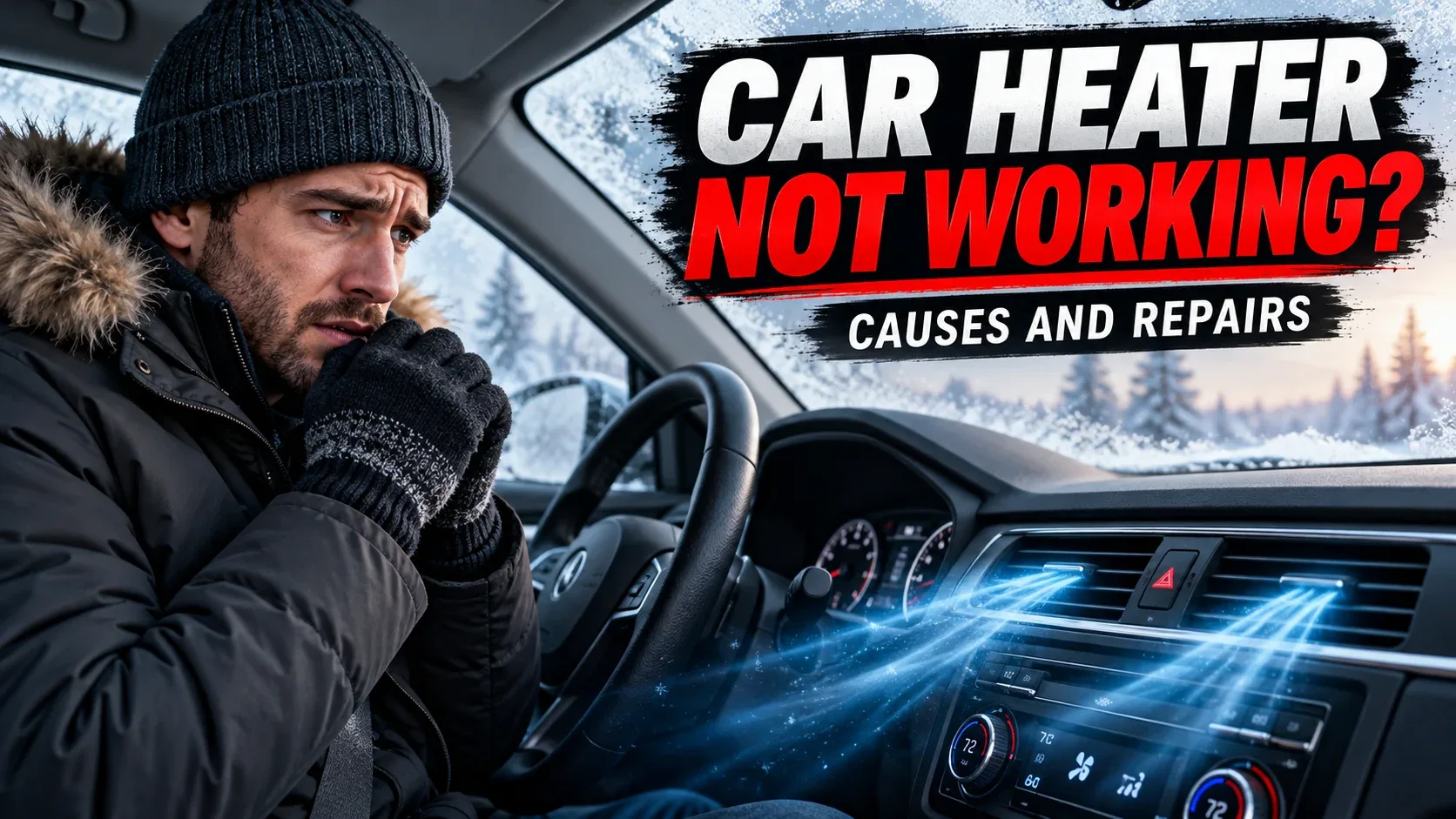 Car heater not working in winter with cold air blowing from dashboard vents