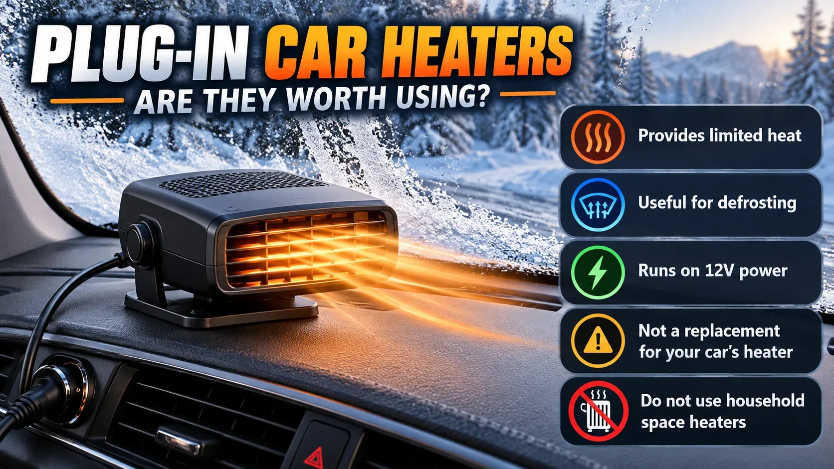 Portable plug-in car heater and its limitations