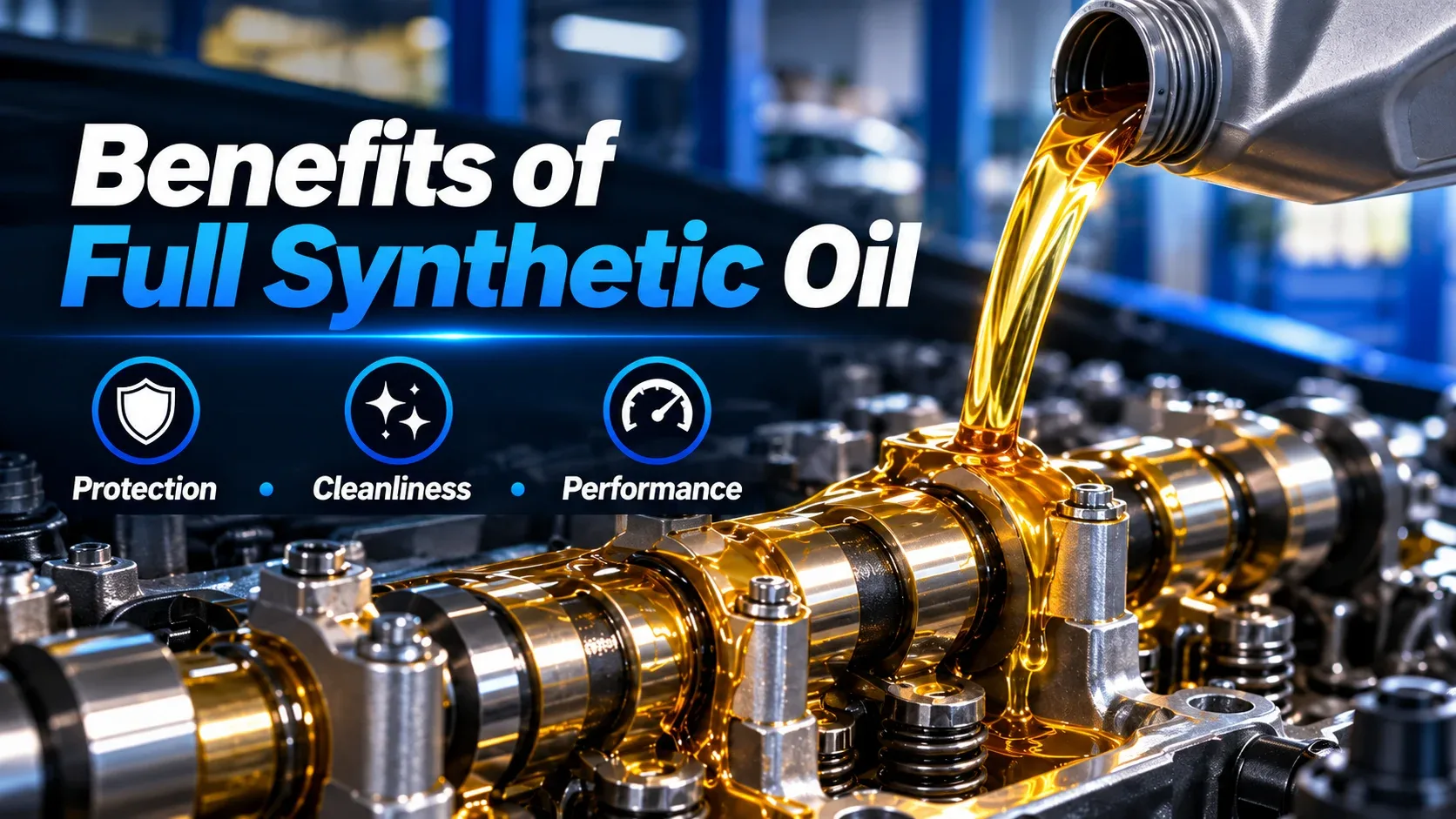 Benefits of full synthetic engine oil: protection cleanliness and performance