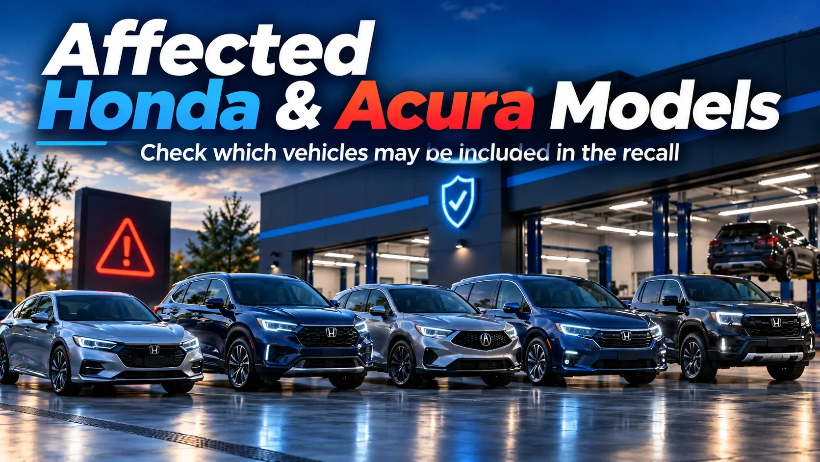 Honda and Acura models potentially affected by recall 26V332000