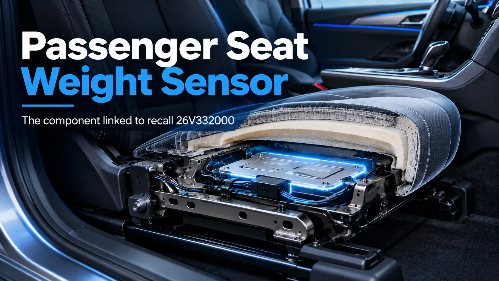 Illustration of a front passenger seat weight sensor