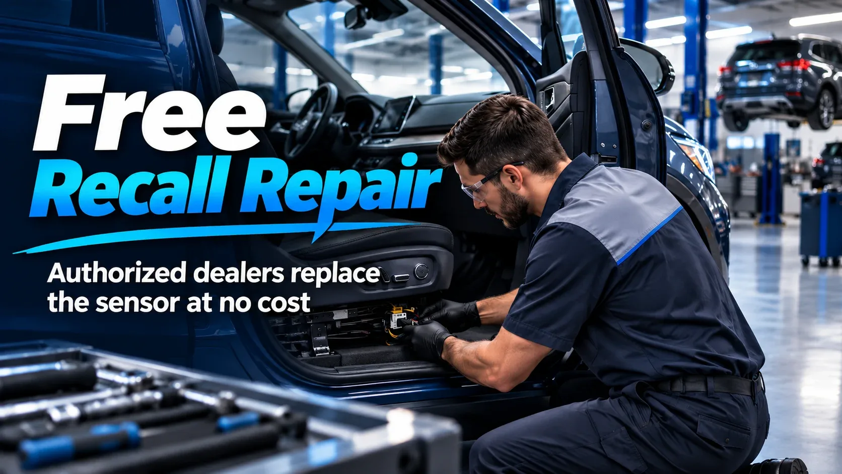 Free recall repair of passenger seat weight sensor by an authorized technician