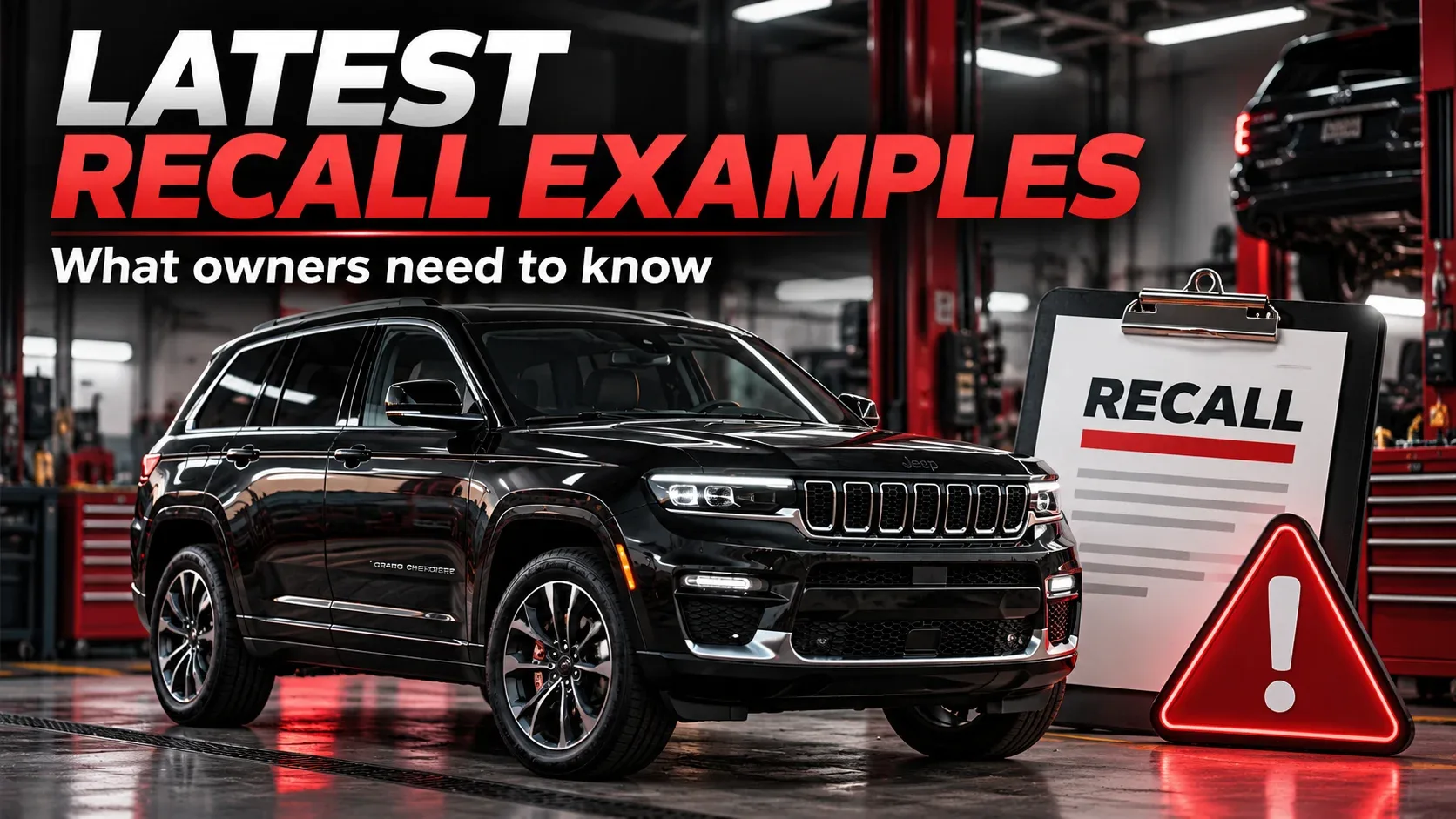 Jeep Grand Cherokee latest recall examples with safety warning and recall notice