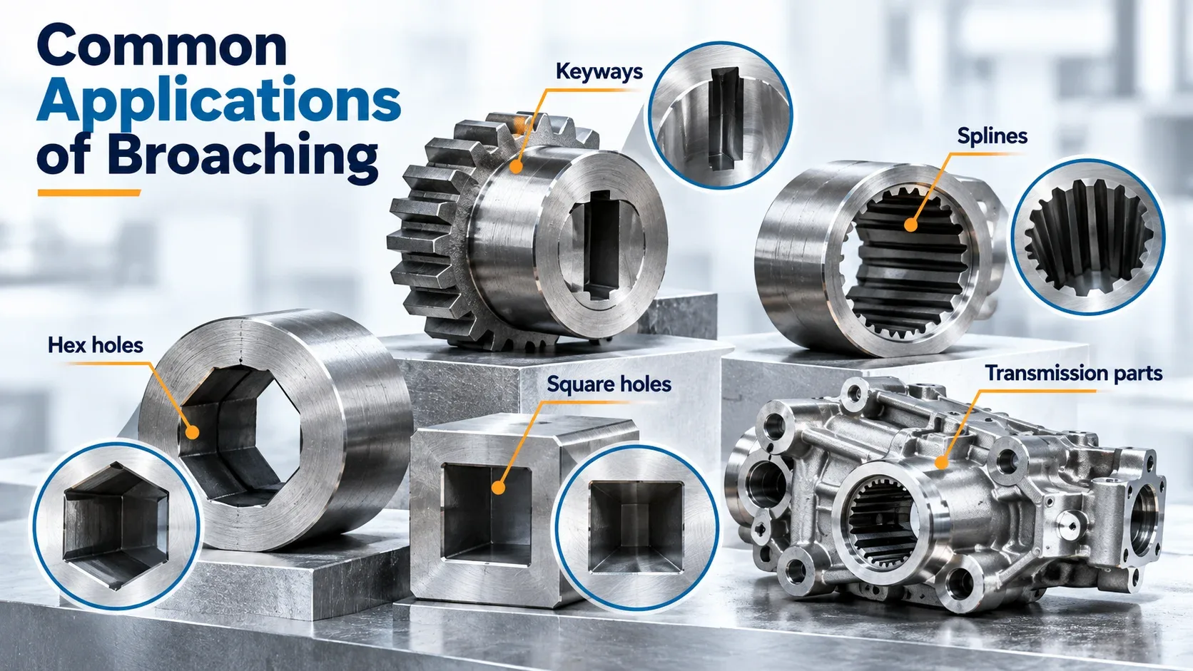 Common applications of broaching