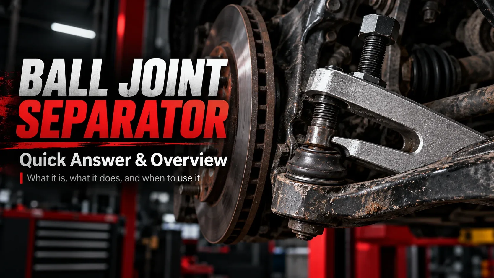 Ball joint separator tool and steering suspension overview