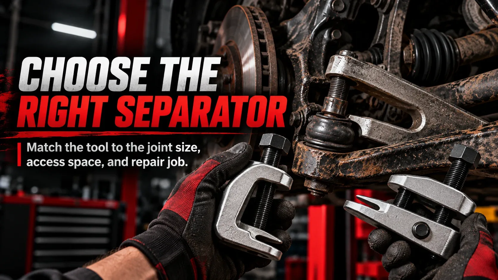 Choosing the correct ball joint separator for a vehicle