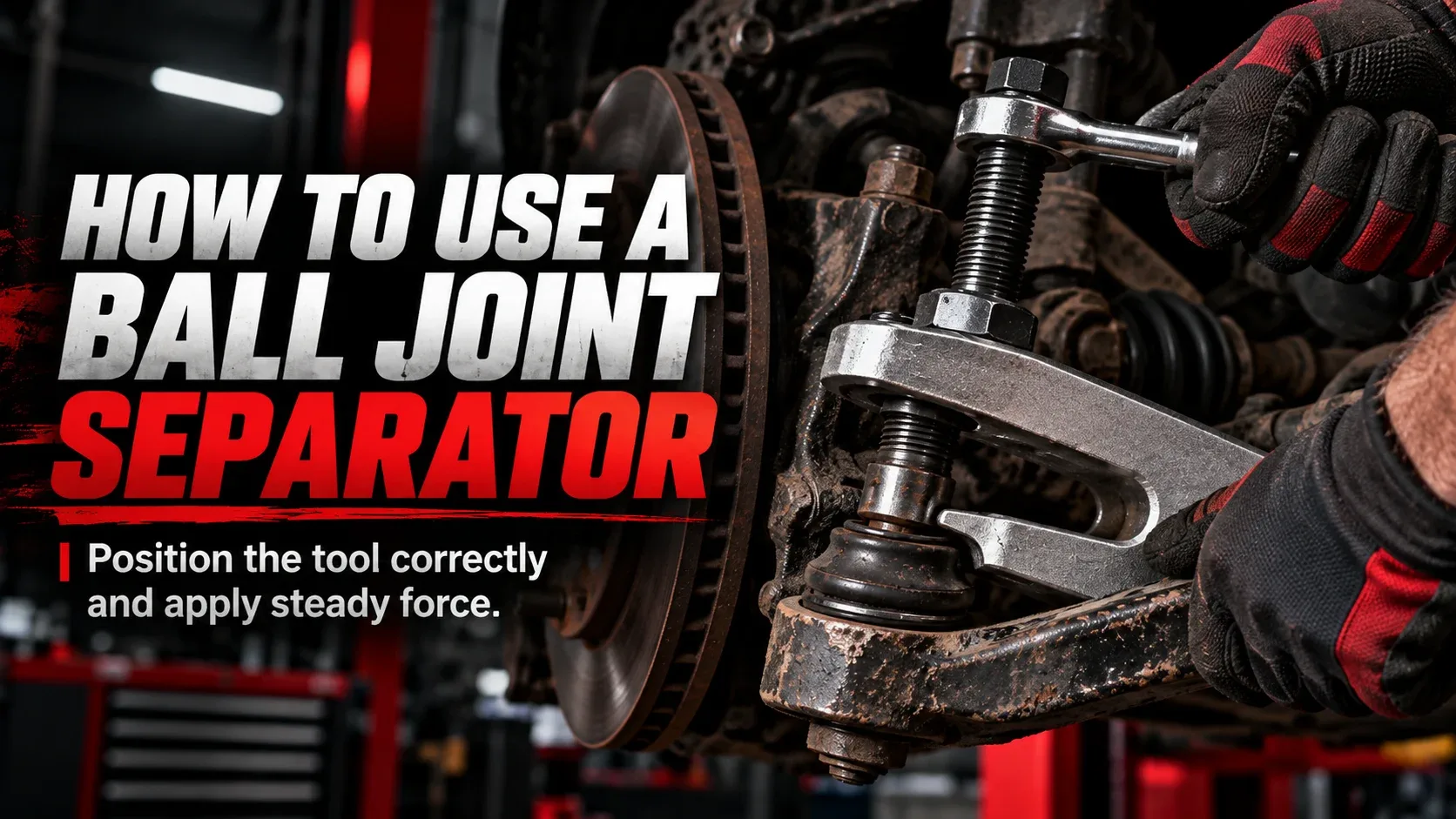 How to use a ball joint separator on a vehicle suspension