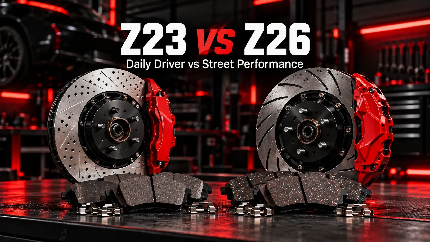 Z23 versus Z26 brake kit comparison for daily driving and performance street driving