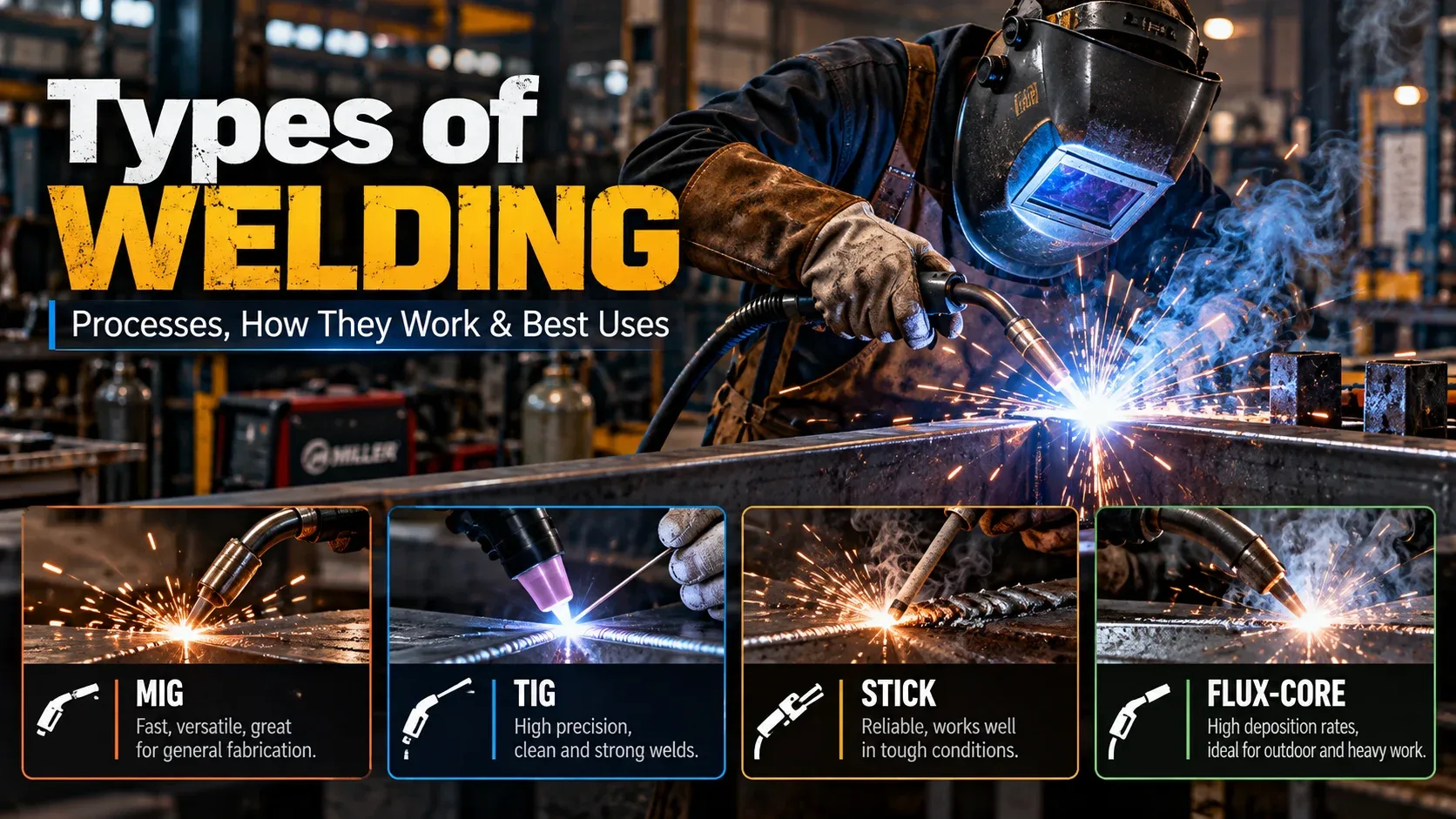 Types of welding processes, how they work and best uses