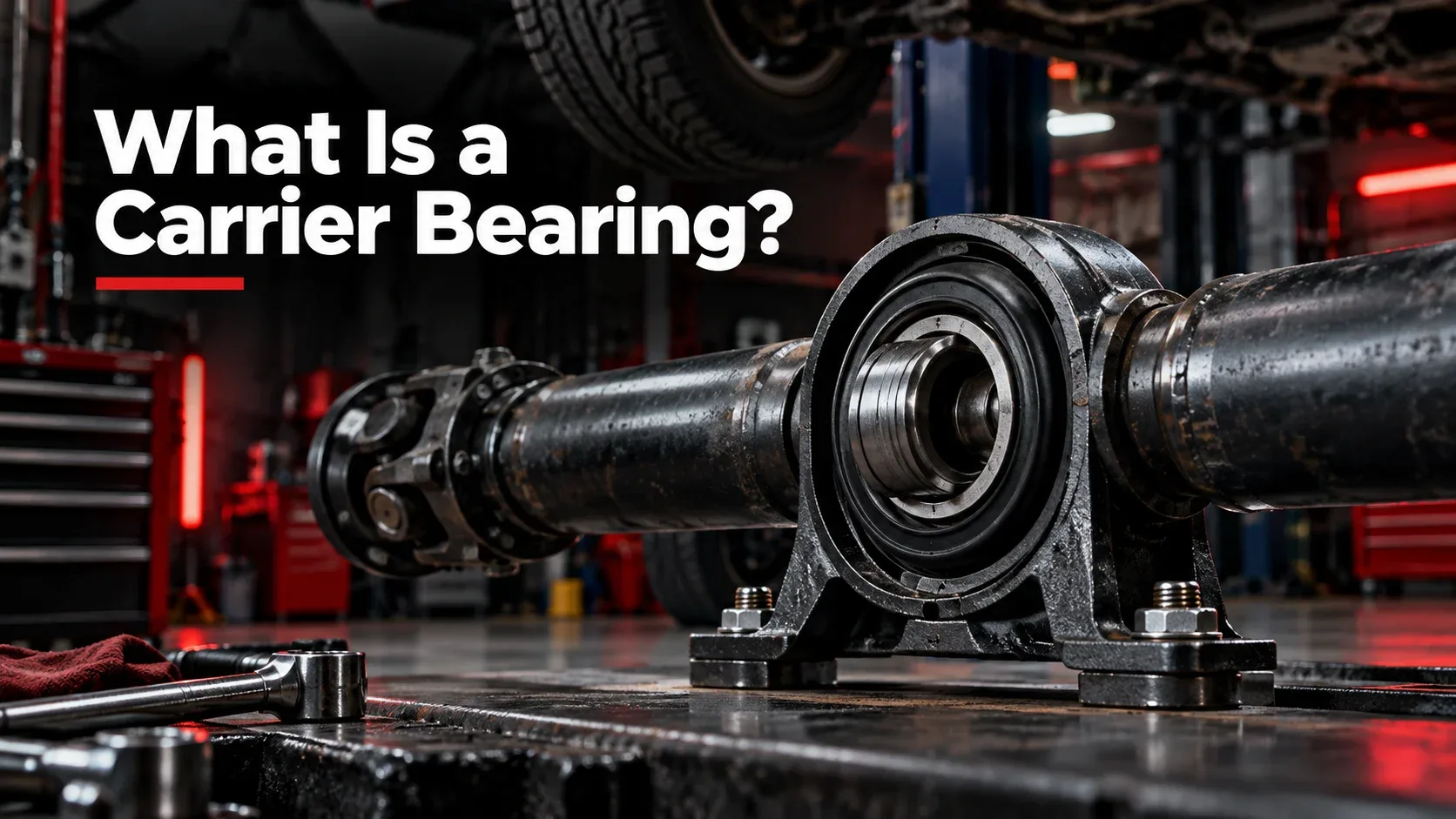 Driveshaft carrier bearing and center support assembly
