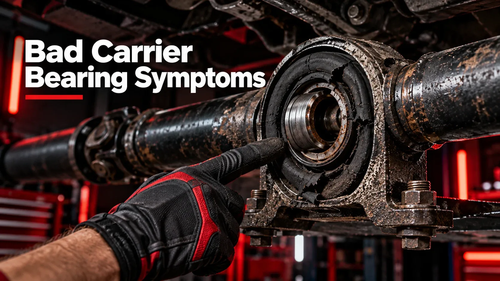 Worn carrier bearing showing signs of failure