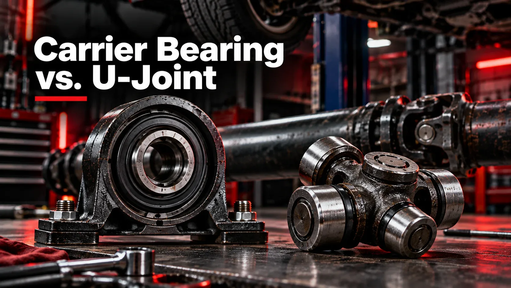 Carrier bearing compared with a universal joint