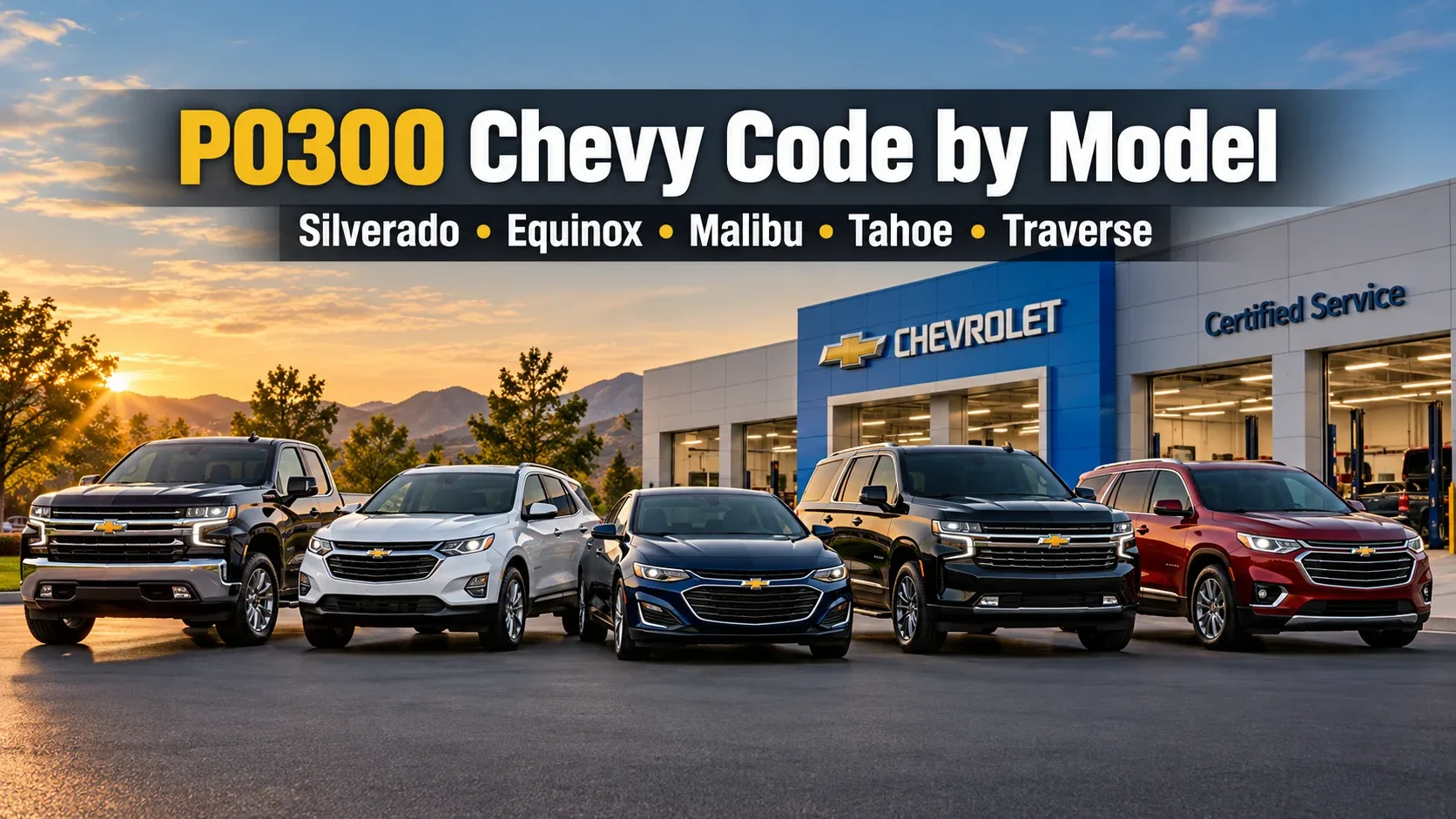 P0300 by Chevy model Silverado Equinox Malibu Tahoe Traverse