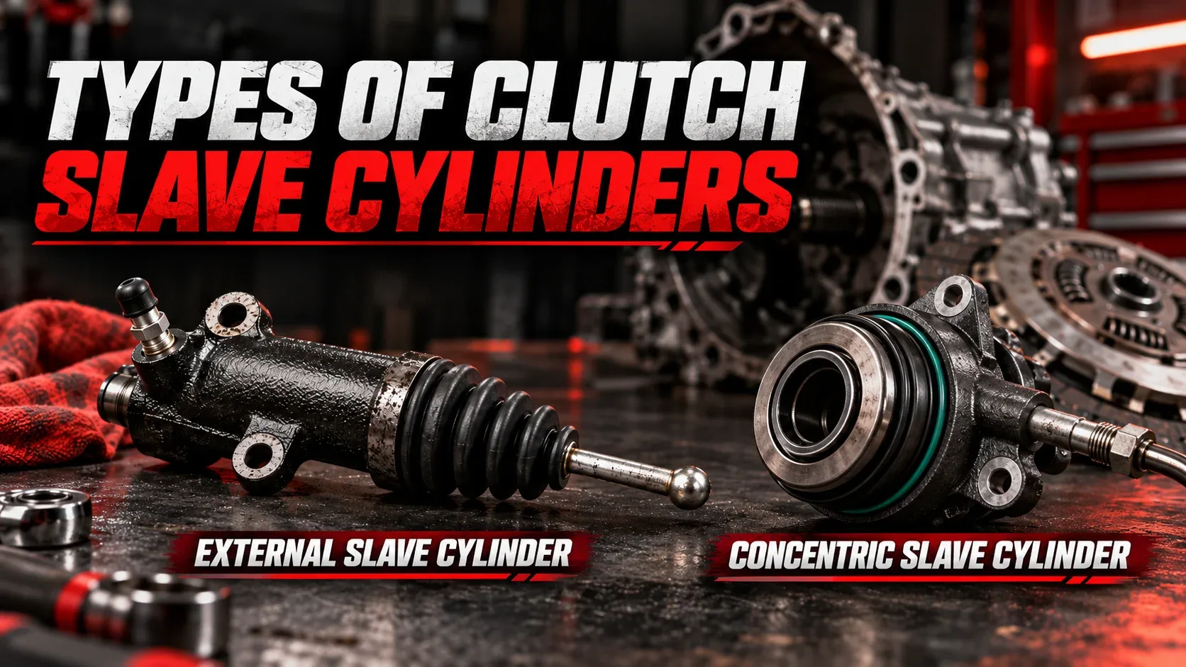 External and concentric clutch slave cylinder types