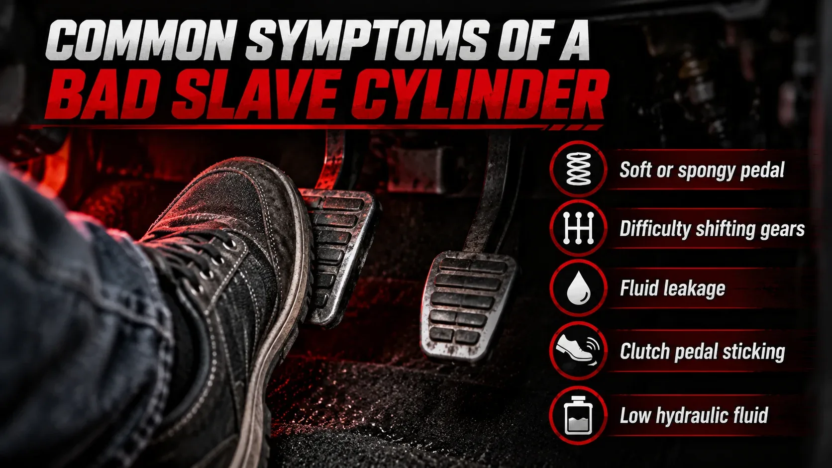 Common symptoms of a bad clutch slave cylinder
