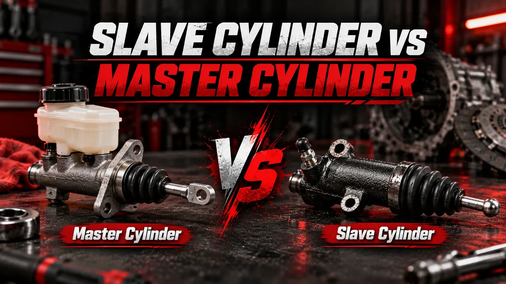 Clutch slave cylinder compared with clutch master cylinder