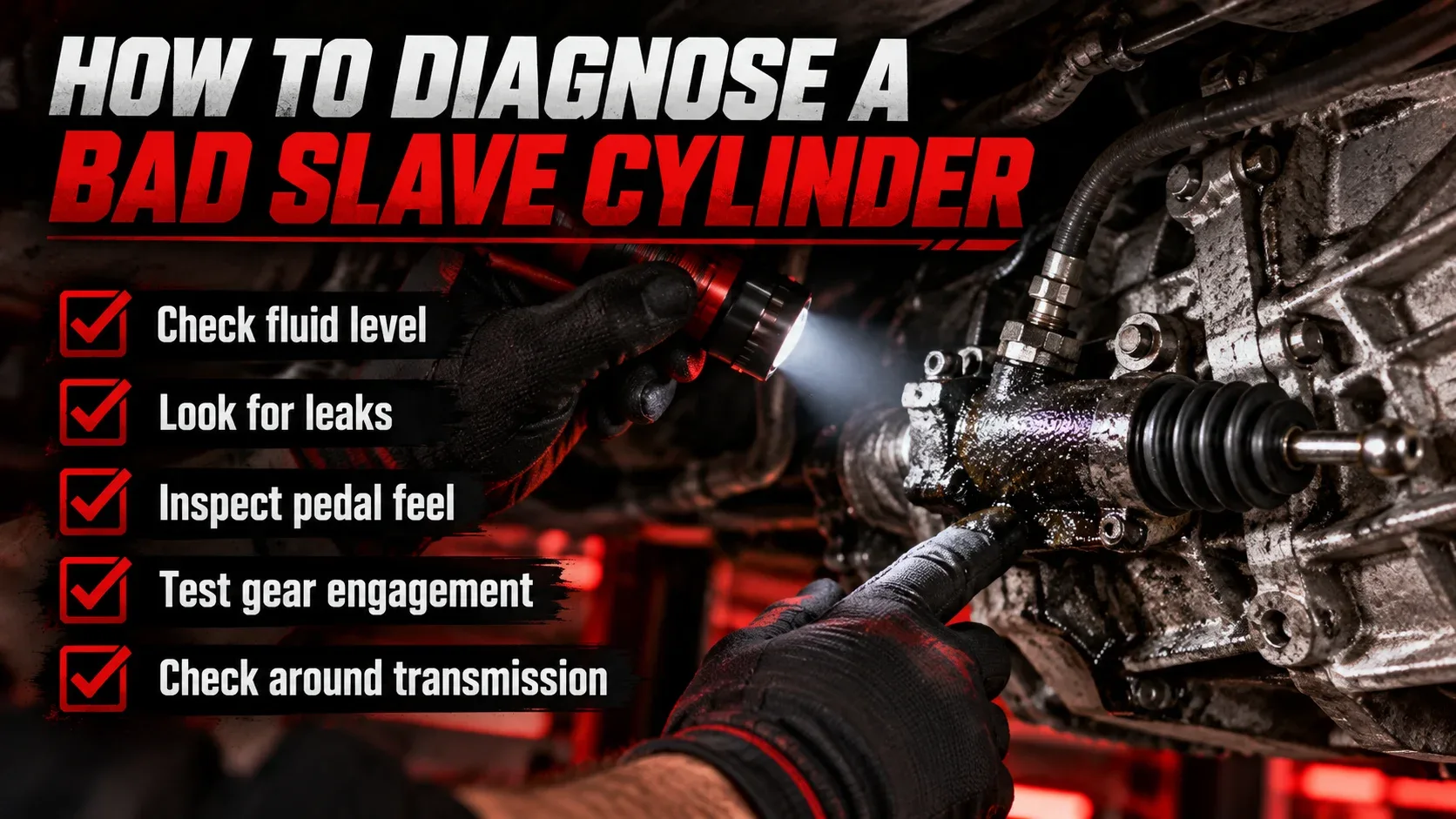 Checking for signs of a bad slave cylinder