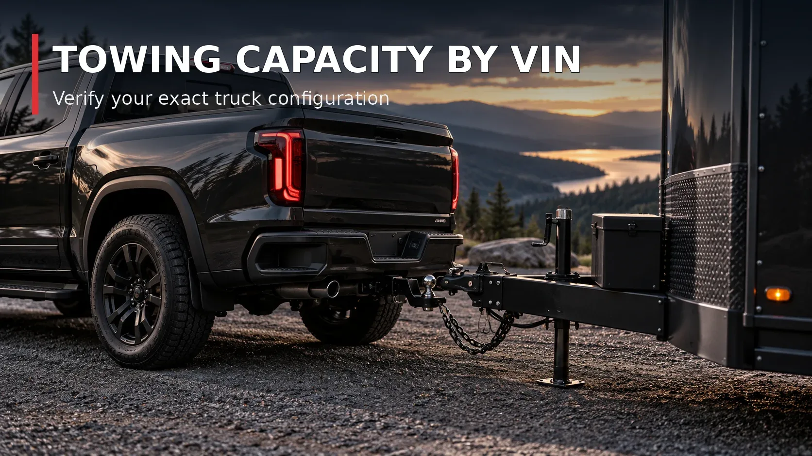 Pickup truck towing trailer and vehicle towing capacity
