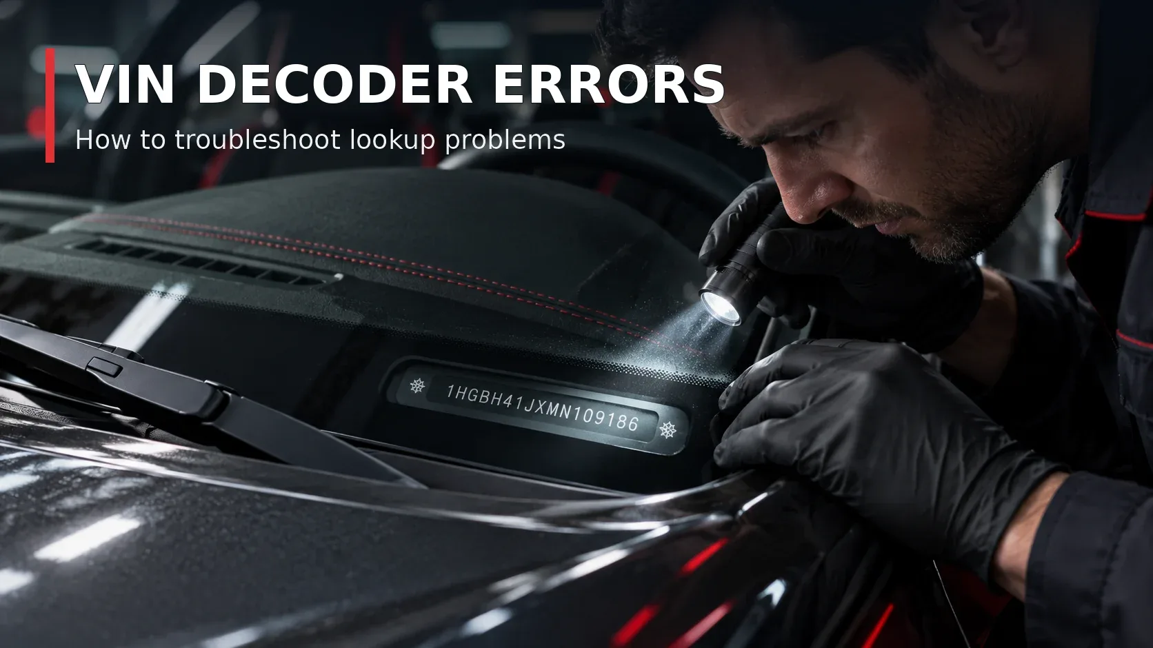 Mechanic troubleshooting vehicle VIN decoder error