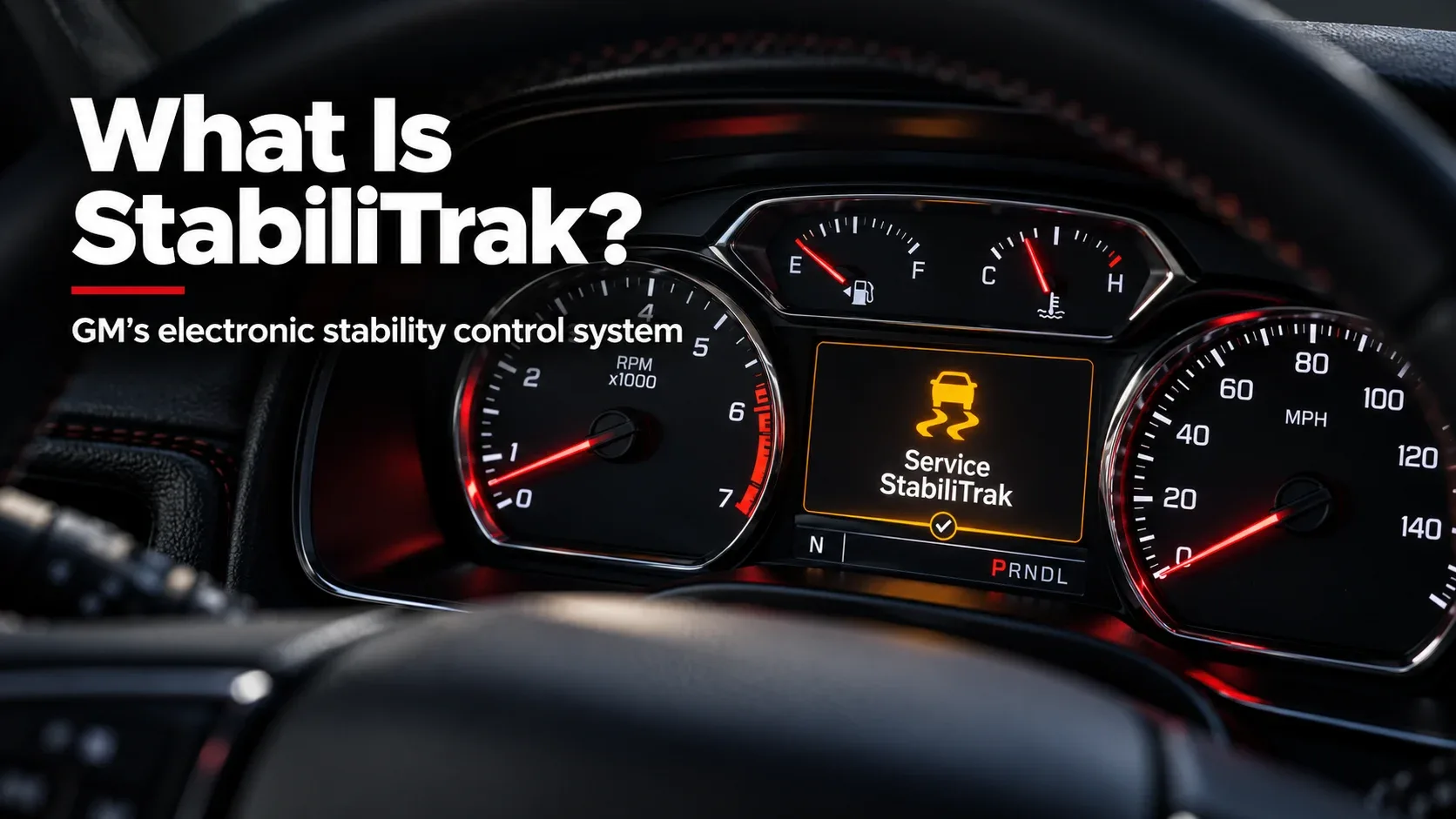 Chevrolet dashboard displaying a Service StabiliTrak warning