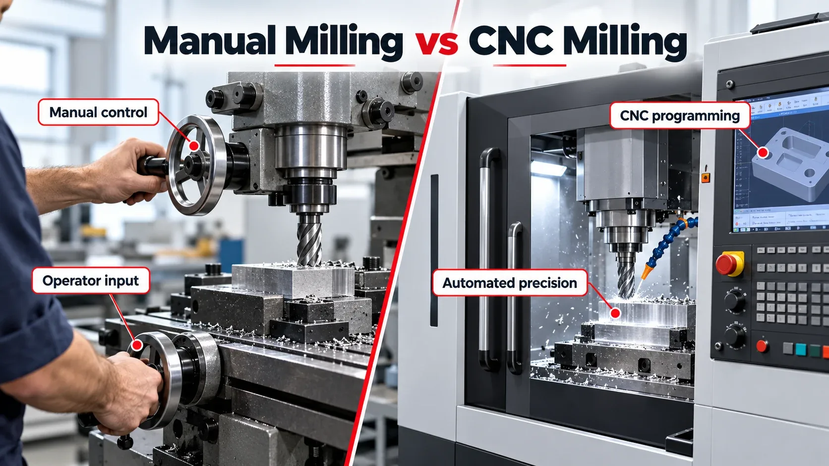 Manual milling vs CNC milling comparison