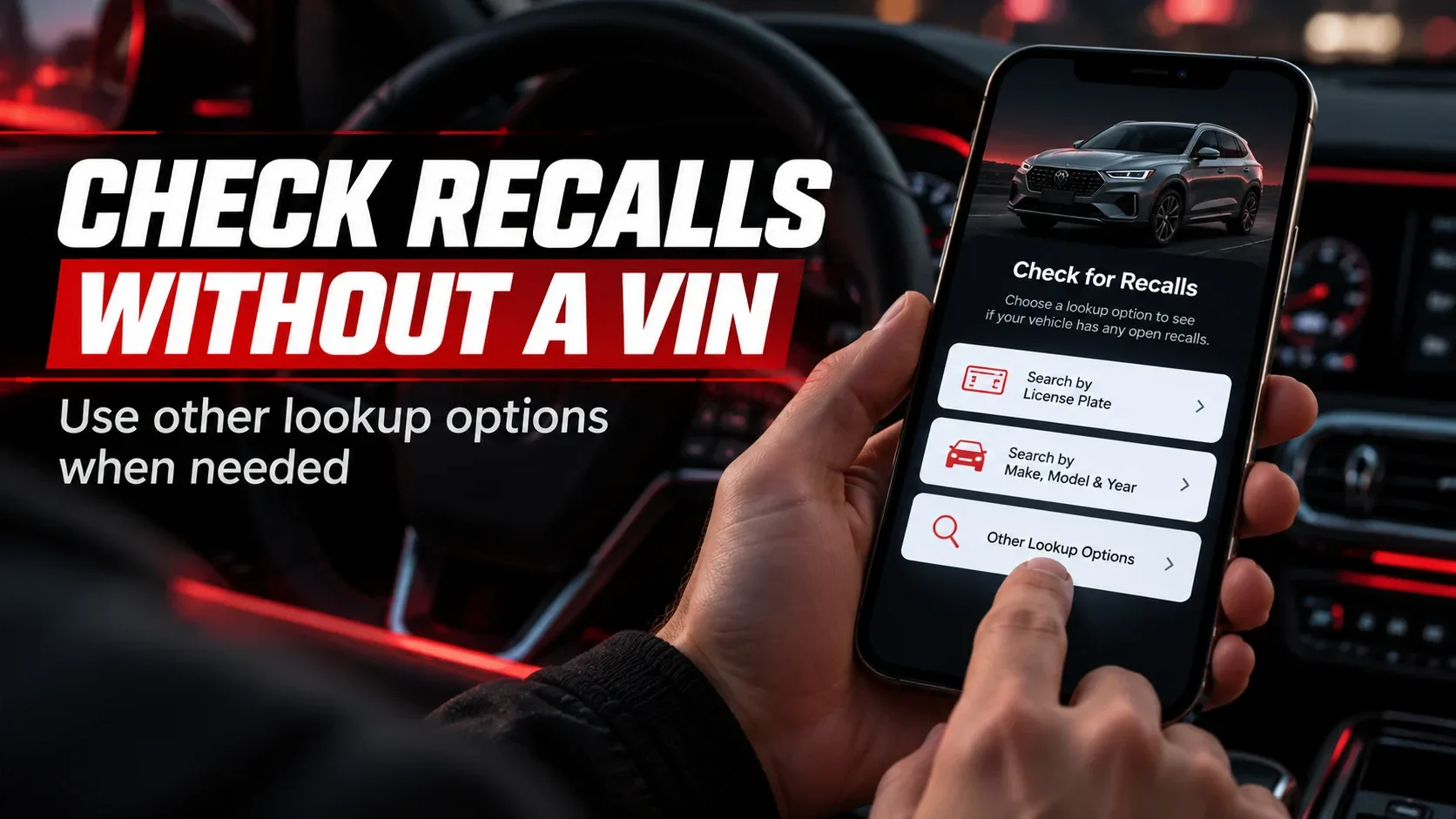 How to check recalls without a VIN — alternative vehicle lookup illustration