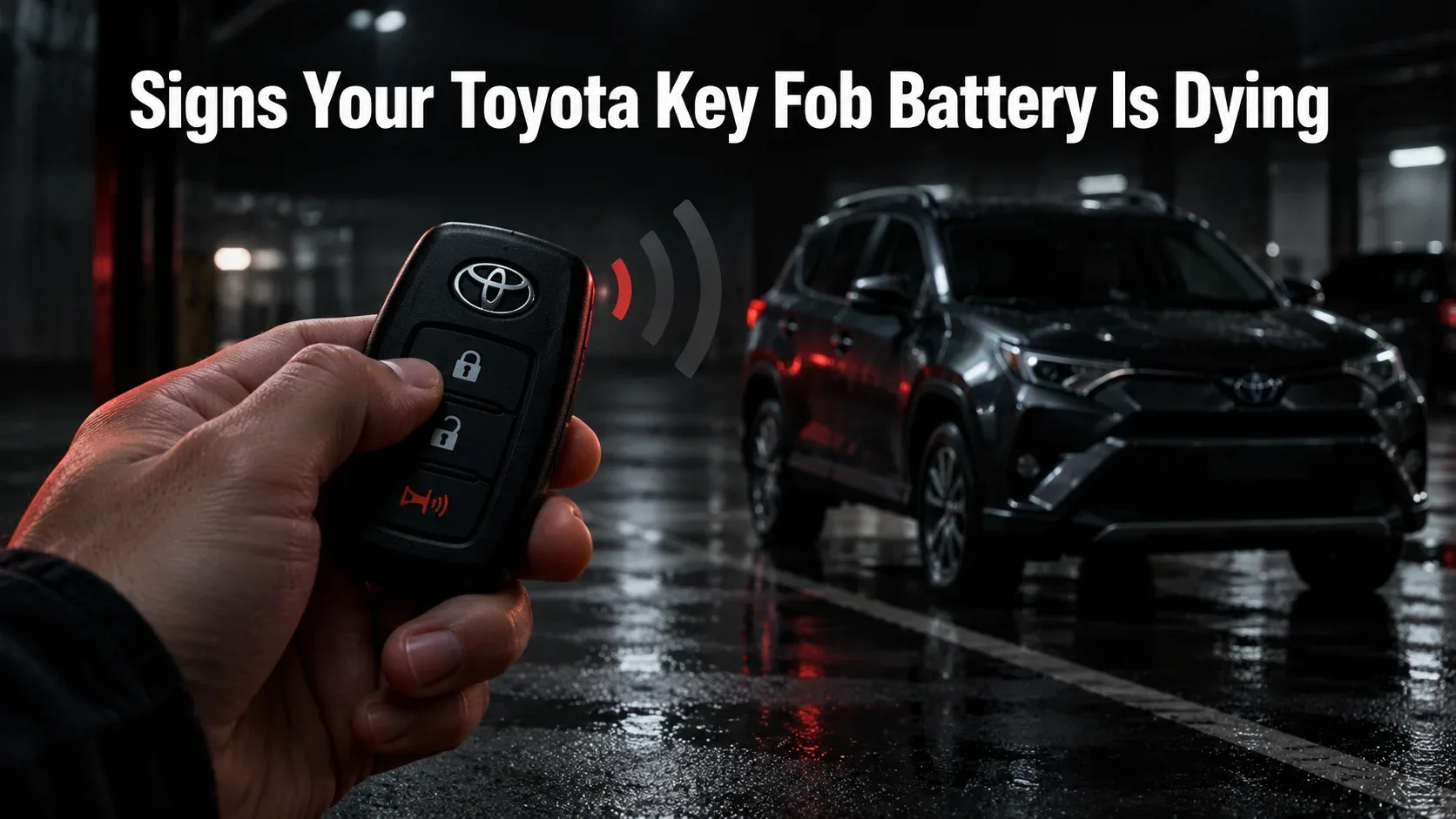 Weak Toyota key fob battery causing reduced remote signal