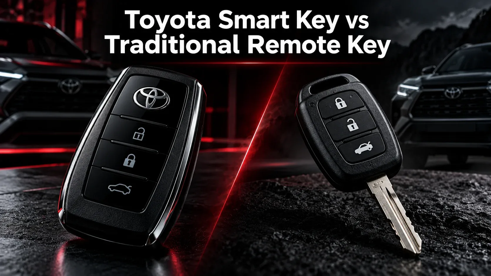 Comparison of Toyota smart key and traditional remote key