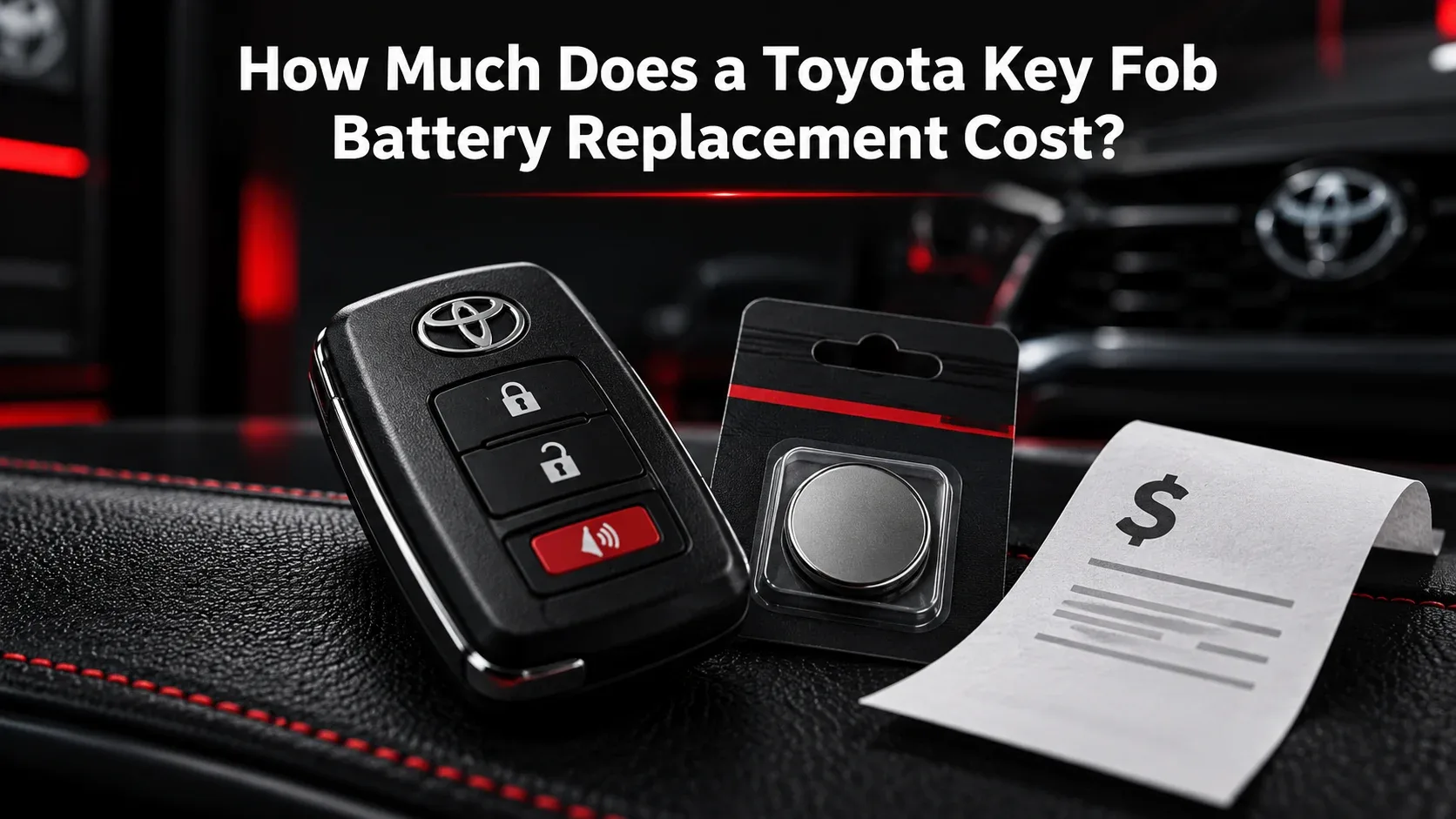 Toyota key fob battery replacement cost illustration