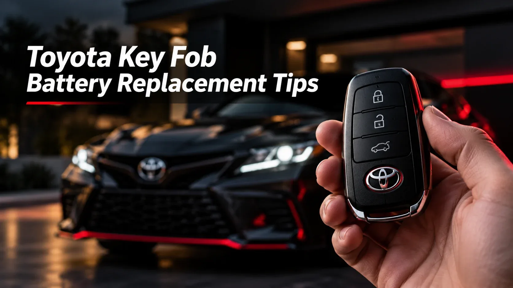 Toyota key fob reassembled and ready for use